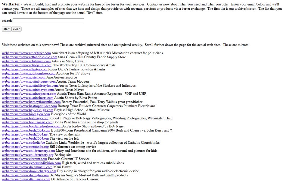 Peak-activity snapshot of webarter.net from Sep 18, 2004
